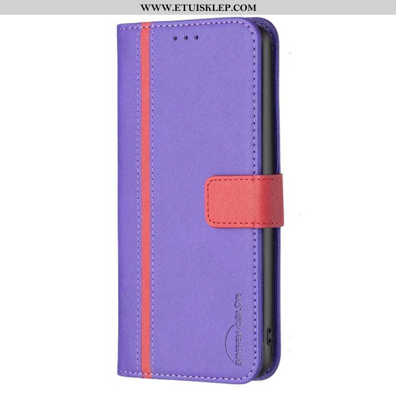 Etui Folio do Realme C35 Teksturowana Imitacja Skóry Binfen Kolor